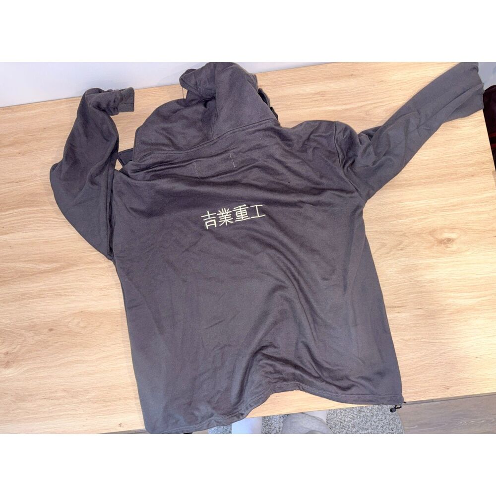 Jiye Heavy Industry Size M Gray Techwear Buckle Neck Hoodie Streetwear